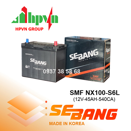 Ắc Quy Sebang SMF NX100-S6L (12V-45Ah)